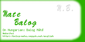 mate balog business card
